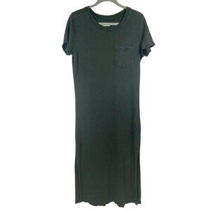 Outerknown Neptune Tee Dress Short Sleeves T-shirt Maxi Dress Charcoal Gray Sz S